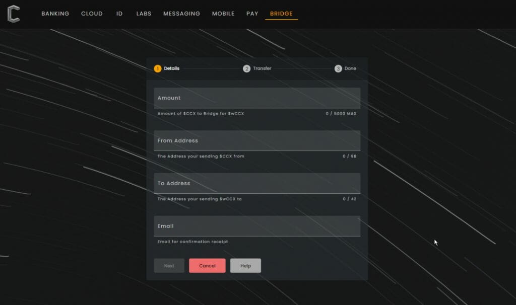 conceal network cryptocurrency wallet transfer 